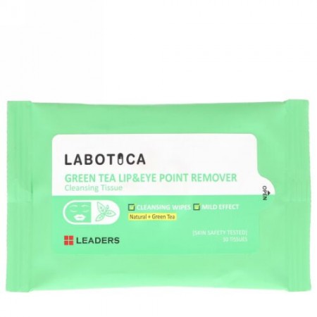 Leaders, 緑茶リップ & アイポイントリムーバー、テッシュ30枚 (Discontinued Item)