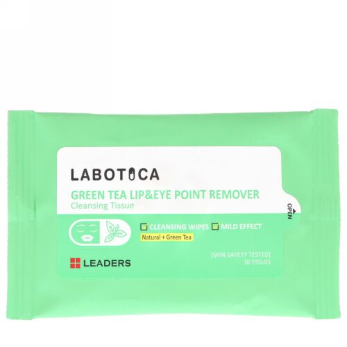 Leaders, 緑茶リップ & アイポイントリムーバー、テッシュ30枚 (Discontinued Item)