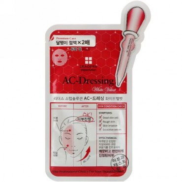 Leaders, ステップソリューション、AC-ドレッシング ホワイトベルベットマスク、1枚、25 ml (Discontinued Item)