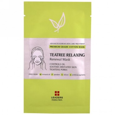 Leaders, Teatree Relaxing Renewal Mask, 1 Sheet, 25 ml (Discontinued Item)