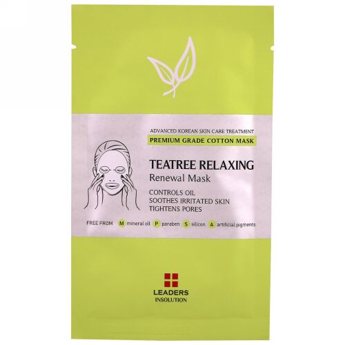 Leaders, Teatree Relaxing Renewal Mask, 1 Sheet, 25 ml (Discontinued Item)