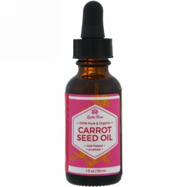 Leven Rose, 100％純粋＆オーガニックキャロットシードオイル、1液体オンス（30 ml）