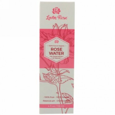 Leven Rose, 100%ピュア・オーガニックローズウォーター, 4液量オンス (118 ml)