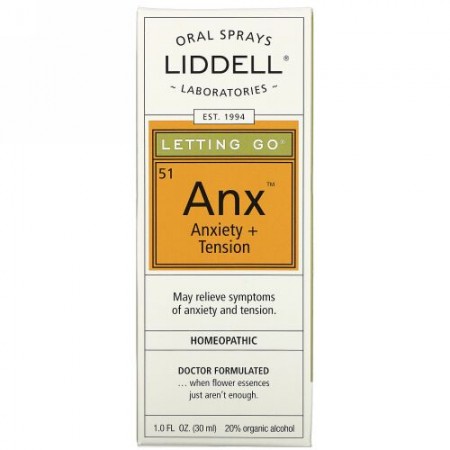 Liddell, Letting Go、Anx Anxiety + Tension、オーラル・スプレー、 1.0液量オンス (30 ml) (Discontinued Item)