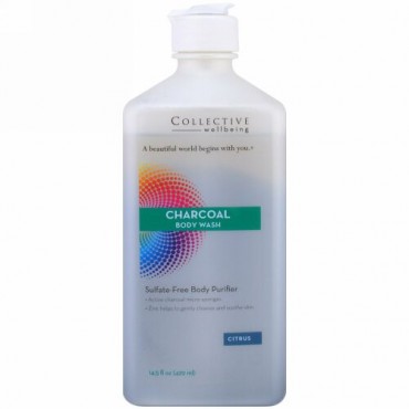 Life-flo, 炭ボディウォッシュ、硫酸塩不使用ボディピュリファイアー、シトラス、14.5 fl oz (429 ml) (Discontinued Item)