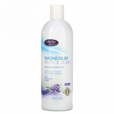 Life-flo, マグネシウム・バスオイルソーク、ラベンダー、16 fl oz (473 ml)