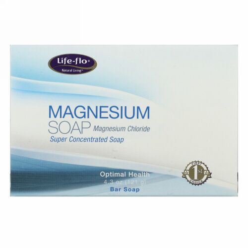 Life-flo, マグネシウムソープ、塩化マグネシウム、スーパー濃縮バーソープ、4.3 oz (121 g)
