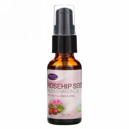 Life-flo, リバイタライジング・フローラル入りローズヒップ・シード・レジュベネーションオイル、1 液体オンス（30 ml）