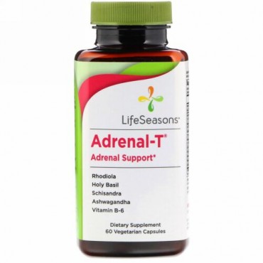 LifeSeasons, アドレナル-T（Adrenal-T）、副腎サポート、ベジタリアン用カプセル60錠