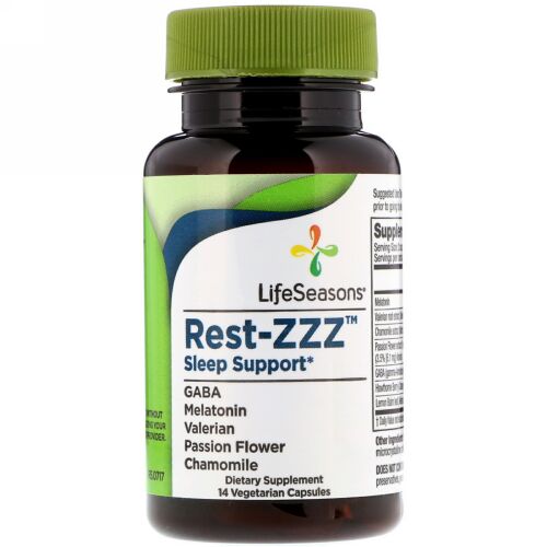 LifeSeasons, レスト-ZZZ スリープサポート、植物性カプセル14錠 (Discontinued Item)