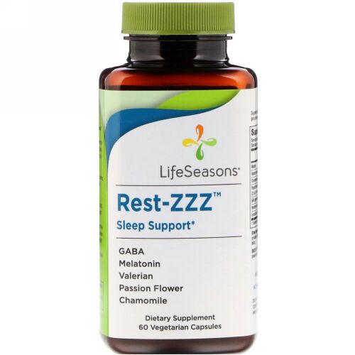 LifeSeasons, レスト-ZZZ 睡眠サポート、ベジタリアンカプセル60錠