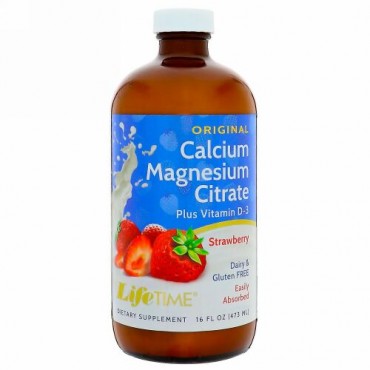 LifeTime Vitamins, カルシウムマグネシウムキレート、ストロベリー、16液量オンス (473 ml)