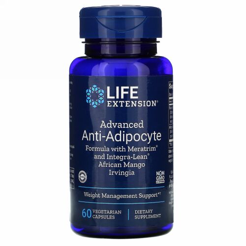Life Extension, 抗脂肪細胞性アドバンスドフォーミュラ、 メラトリム（Meratrim）とインテグラ・リーン（Integra-Lean）のアフリカマンゴーを配合、植物性カプセル60錠