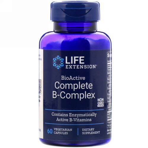 Life Extension, バイオアクティブコンプリート Bコンプレックス、植物性カプセル60粒