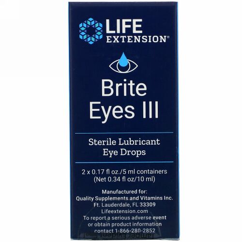 Life Extension, ブライトアイズスリー、2本、各5ml（0.17液量オンス）