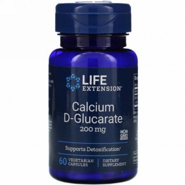 Life Extension, Calcium D-Glucarate、200 mg、60ベジキャップ