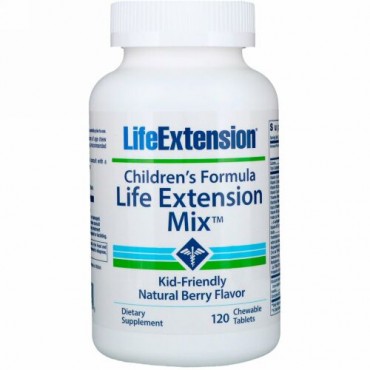Life Extension, 子供用フォーミュラ、ライフエクステンション・ミックス、天然ベリー味、120チュアブル錠