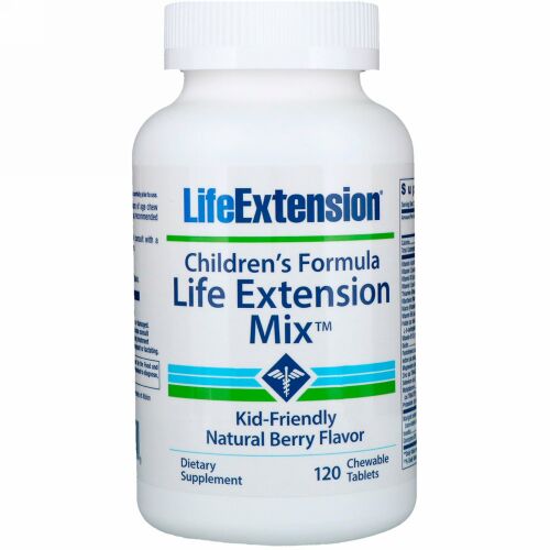 Life Extension, 子供用フォーミュラ、ライフエクステンション・ミックス、天然ベリー味、120チュアブル錠