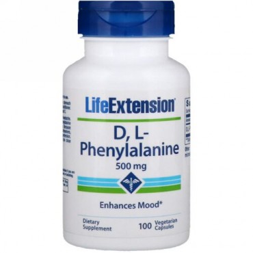 Life Extension, DL-フェニルアラニン、500 mg、植物性カプセル100粒
