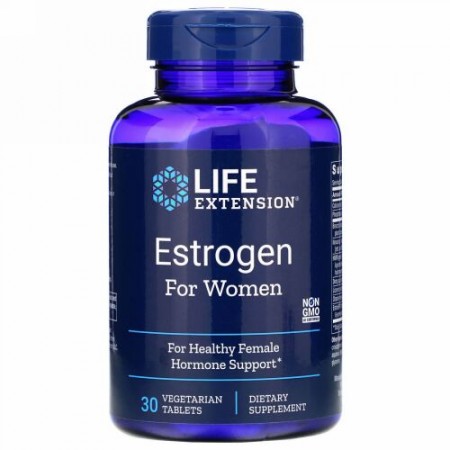 Life Extension, 女性用エストロゲン、植物性タブレット30粒