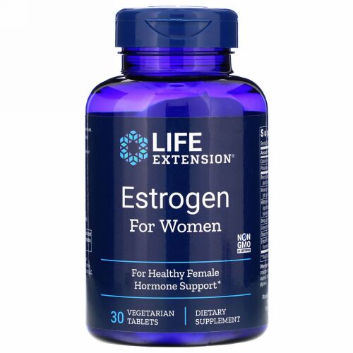 Life Extension, 女性用エストロゲン、植物性タブレット30粒