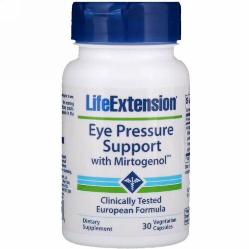 Life Extension, ミルトゲノールによる眼圧サポート、植物性カプセル30粒