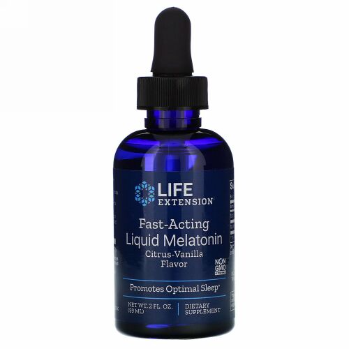 Life Extension, 即効型液体メラトニン、シトラス・バニラ味、2液量オンス (59 ml)