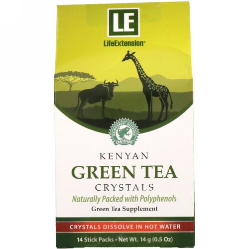 Life Extension, ケニア緑茶クリスタル、14スティックパック (Discontinued Item)