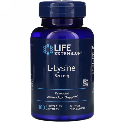 Life Extension, L-Lysine, 620 mg, 100 Vegetarian Capsules