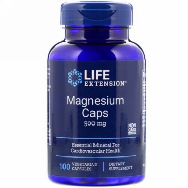 Life Extension, マグネシウムカプセル、500 mg、植物性カプセル100粒