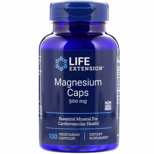 Life Extension, マグネシウムカプセル、500 mg、植物性カプセル100粒