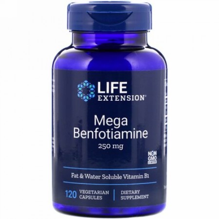 Life Extension, メガベンフォチアミン、250mg、植物性カプセル120錠