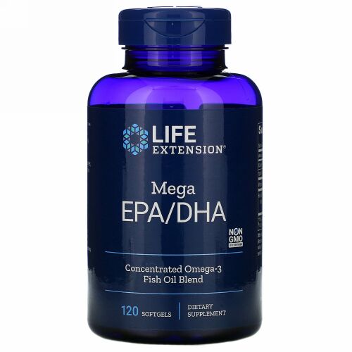 Life Extension, メガEPA／DHA、ソフトジェル120粒