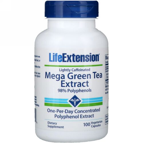 Life Extension, メガ 緑茶エキス、 低カフェイン、 100植物性カプセル