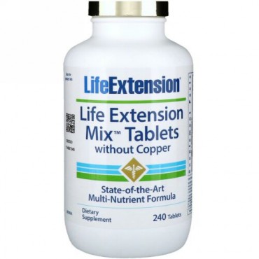 Life Extension, 銅不使用のミックス錠剤、240錠 (Discontinued Item)