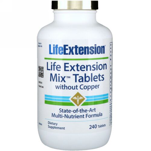 Life Extension, 銅不使用のミックス錠剤、240錠 (Discontinued Item)