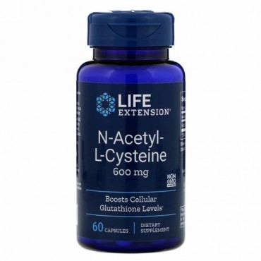 Life Extension, N-アセチル-L-システイン、600mg、60粒