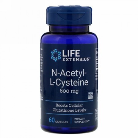 Life Extension, N-アセチル-L-システイン、600mg、60粒