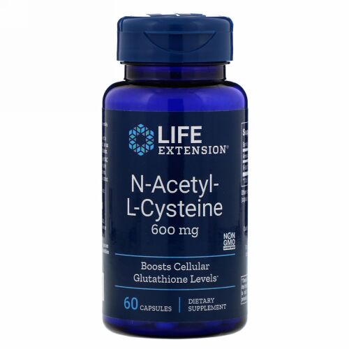 Life Extension, N-アセチル-L-システイン、600mg、60粒