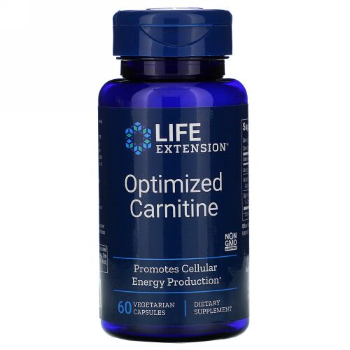 Life Extension, 最適化カルニチン、植物性カプセル60錠