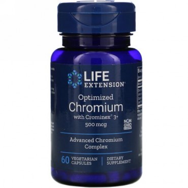 Life Extension, Optimized Chromium with Crominex 3+, 500 mcg, 60 Vegetarian Capsules
