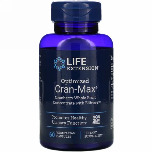Life Extension, Optimized Cran-Max, Cranberry Whole Fruit Concentrate with Ellirose, 60 Vegetarian Capsules (Discontinued Item)