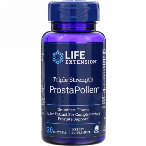 Life Extension, ProstaPollen、3倍の強度、 ソフトジェル30粒