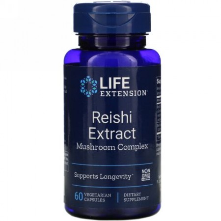 Life Extension, レイシ エキス マッシュルーム コンプレックス、ベジタリアンカプセル60個
