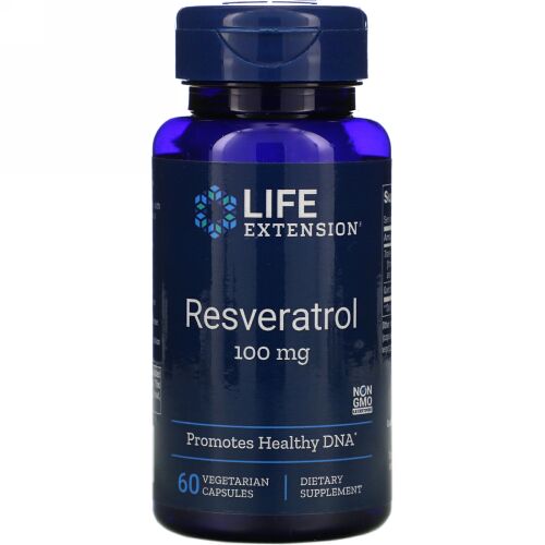 Life Extension, レスベラトロール、100mg、植物性カプセル60錠