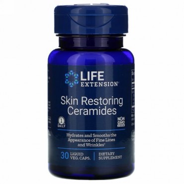Life Extension, お肌を回復させるセラミド、液体ベジタリアンカプセル30粒