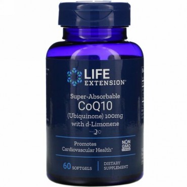 Life Extension, 超吸収性コエンザイムQ10、100mg、ソフトジェル60粒