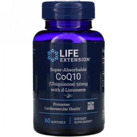 Life Extension, Super-Absorbable CoQ10 with d-Limonene, 50 mg, 60 Softgels