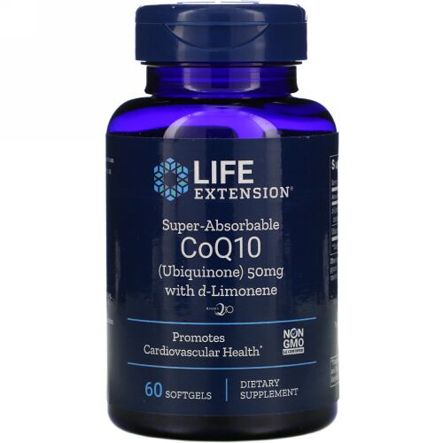 Life Extension, Super-Absorbable CoQ10 with d-Limonene, 50 mg, 60 Softgels