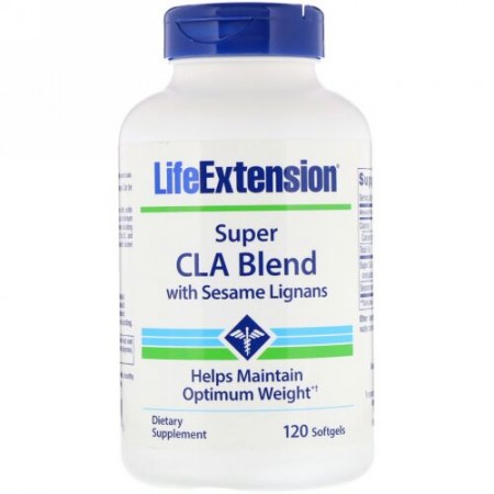Life Extension, スーパーCLAブレンド セサミリグナン入り、 1000 mg、 120ソフトジェル